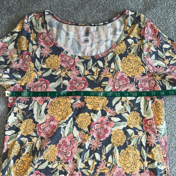 LuLaRoe Yellow and Pink Fitted Blouse - Picture 6 of 6